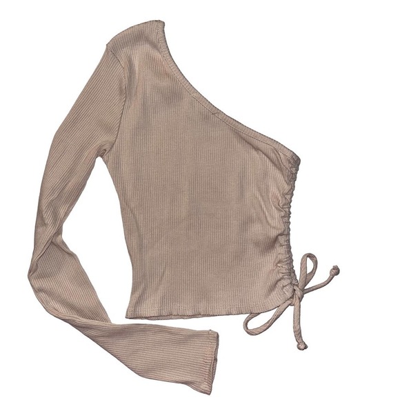 Fashion Nova Ribbed Knit One Sleeve Crop Top | Size XS - Picture 1 of 5